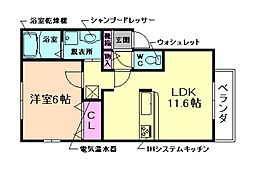 ハイムキタエモン 1LDKの間取図画像
