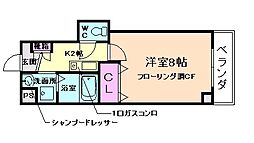 FIRSTSTAGE天神 1Kの間取図画像