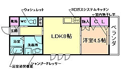 パルクとねやま 1LDKの間取図画像