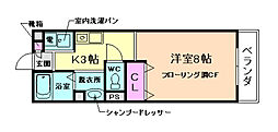 セントーレア 1Kの間取図画像
