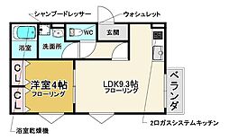 La-Crea池田リーフィア 1LDKの間取図画像