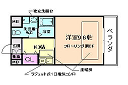 ガーデンプレイス瀬川 1Kの間取図画像