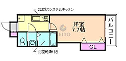Luxe新大阪1 1Kの間取図画像