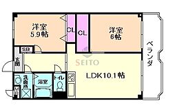 タイガーマンション 2LDKの間取図画像
