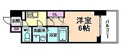 エスリードレジデンス大阪グランノース1 1Kの間取図画像