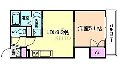 ICH加島 1LDKの間取図画像