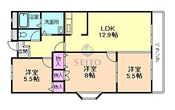 大阪モノレール本線 少路駅 徒歩11分の賃貸マンション 5階3LDKの間取り