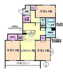 ヘーベルメゾン千里園 3LDKの間取図画像