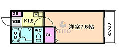 パークピア豊中本町 1Kの間取図画像