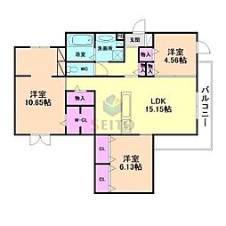 チェリーヒルズ上野 3LDKの間取図画像
