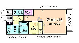 Forte緑地南 1Kの間取図画像