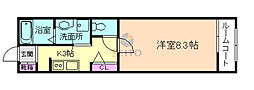 アンダンテ・トカリ 1Kの間取図画像