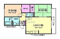 メゾンサンフラワー 2LDKの間取図画像