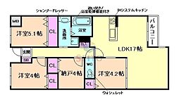 GRAND STEADY 桜の町 4LDKの間取図画像