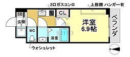 WinsCourt豊中曽根東 1Kの間取図画像