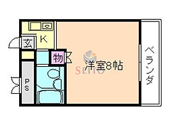 ベル・パレス豊中 1Kの間取図画像