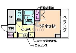 プリモ中桜塚 1Kの間取図画像