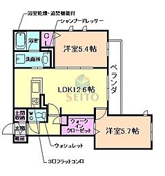 ルグランブルー 2LDKの間取図画像