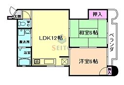 ビスタ東豊中 2LDKの間取図画像