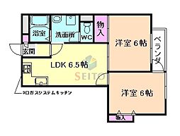 エドケンベルトピア豊中1 2LDKの間取図画像