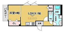 La-Crea豊中本町エアリー 1LDKの間取図画像