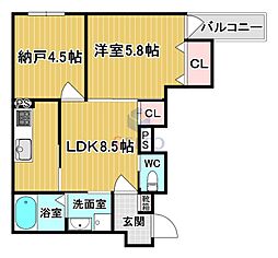 (仮称)F asecia Vivre(ビブレ) 1SLDKの間取図画像