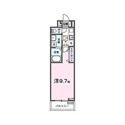 ジュネスIII 1階1Kの間取り