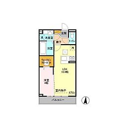 アルヴェアーレI 1階1LDKの間取り