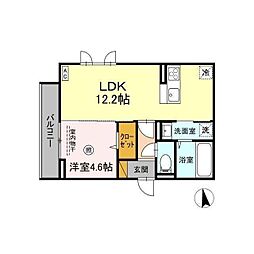 Serenvita　east(セレウィータ　イースト) 3階1LDKの間取り