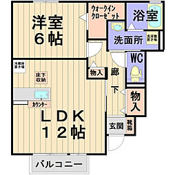 Famille　Court（ファミールコート）II 1階1LDKの間取り