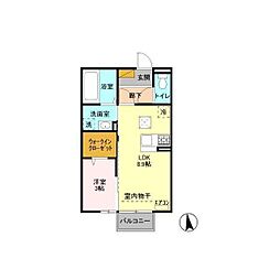 プエラリア　サクラ　I 1階1LDKの間取り
