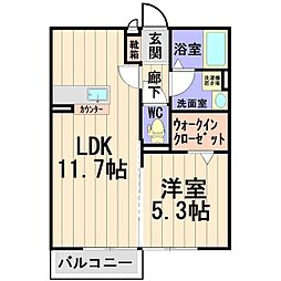 Aries.A　(アーリエス.A) 1階1LDKの間取り