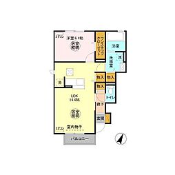 コンフォール千現2A 1LDKの間取図画像