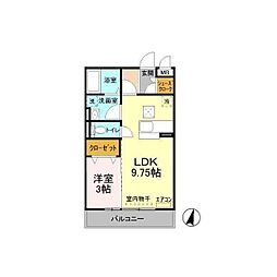 フォレストヴィラ 1LDKの間取図画像