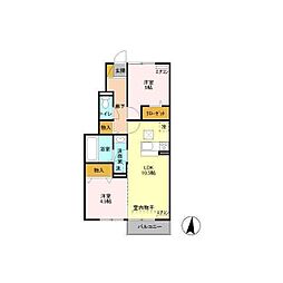 シャイニースカイコート 2LDKの間取図画像