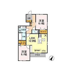 ラピスラズリ 2LDKの間取図画像