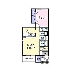 フォレスタB 1LDKの間取図画像