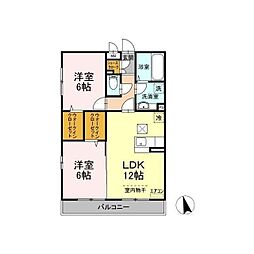 ヴェルブィル 2LDKの間取図画像