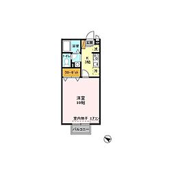 アドラブール 1Kの間取図画像
