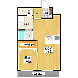 オリーブ学園の森 1LDKの間取図画像