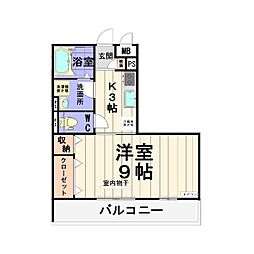 TheRitzTAKANO 1Kの間取図画像