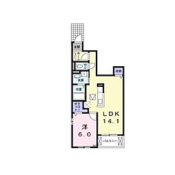 プラシード1 1LDKの間取図画像