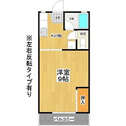 メゾン武内B 1Kの間取図画像