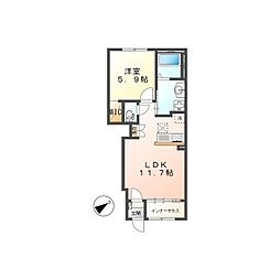 フェイジョアB 1LDKの間取図画像