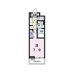 ベルフルーフ2 1Kの間取図画像