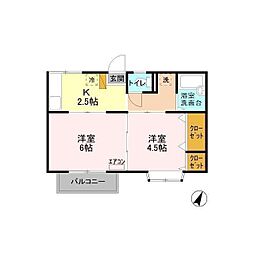 メゾンセントポーリア 2Kの間取図画像