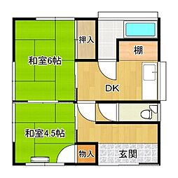大塚住宅 2DKの間取り