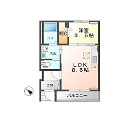 雫VII 1階1LDKの間取り