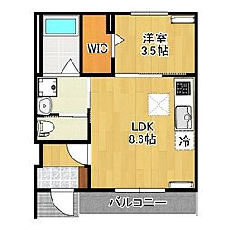 OLI OLI　B(オリオリB) 1階1LDKの間取り