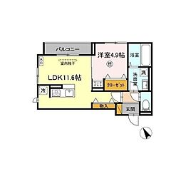 Serenvita　west 3階1LDKの間取り